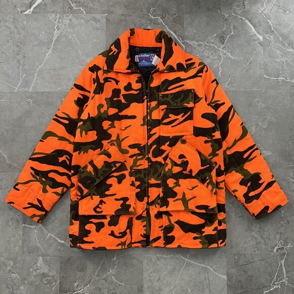 Saftbak Other - 90s Vintage Chiller Killer Jacket Mens Medium Orange Camo Hunting Insulated